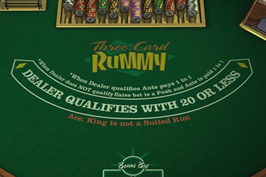 Three Card Rummy game screen