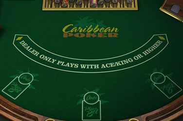 Caribbean Poker game screen