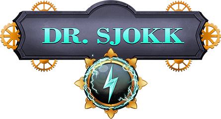 Logo til spillet Dr. Sjokk